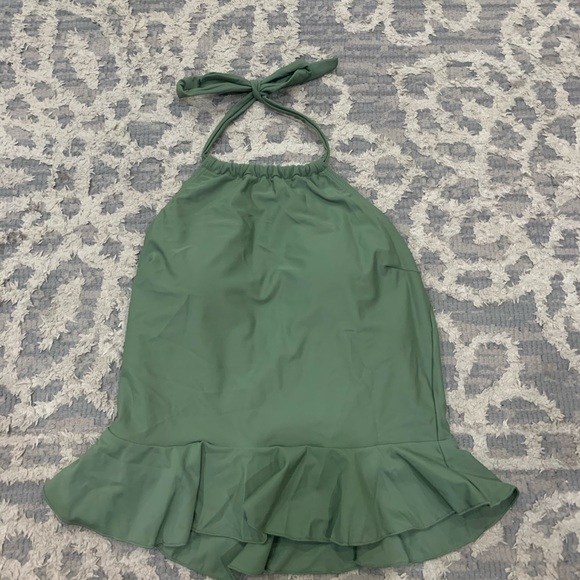 Cute Two Piece High Waisted Green Swim Suit Size M - Picture 6 of 12